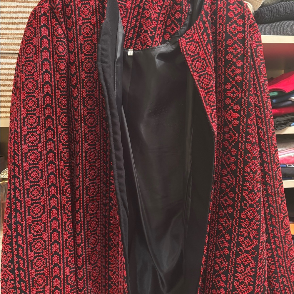 Red and Black Patterned Cape